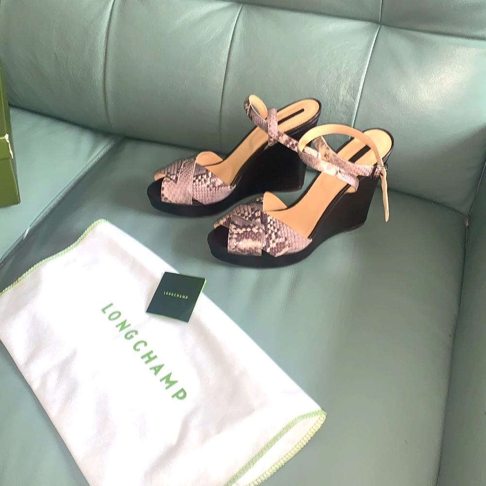 NWT  Longchamp  wedge sandals